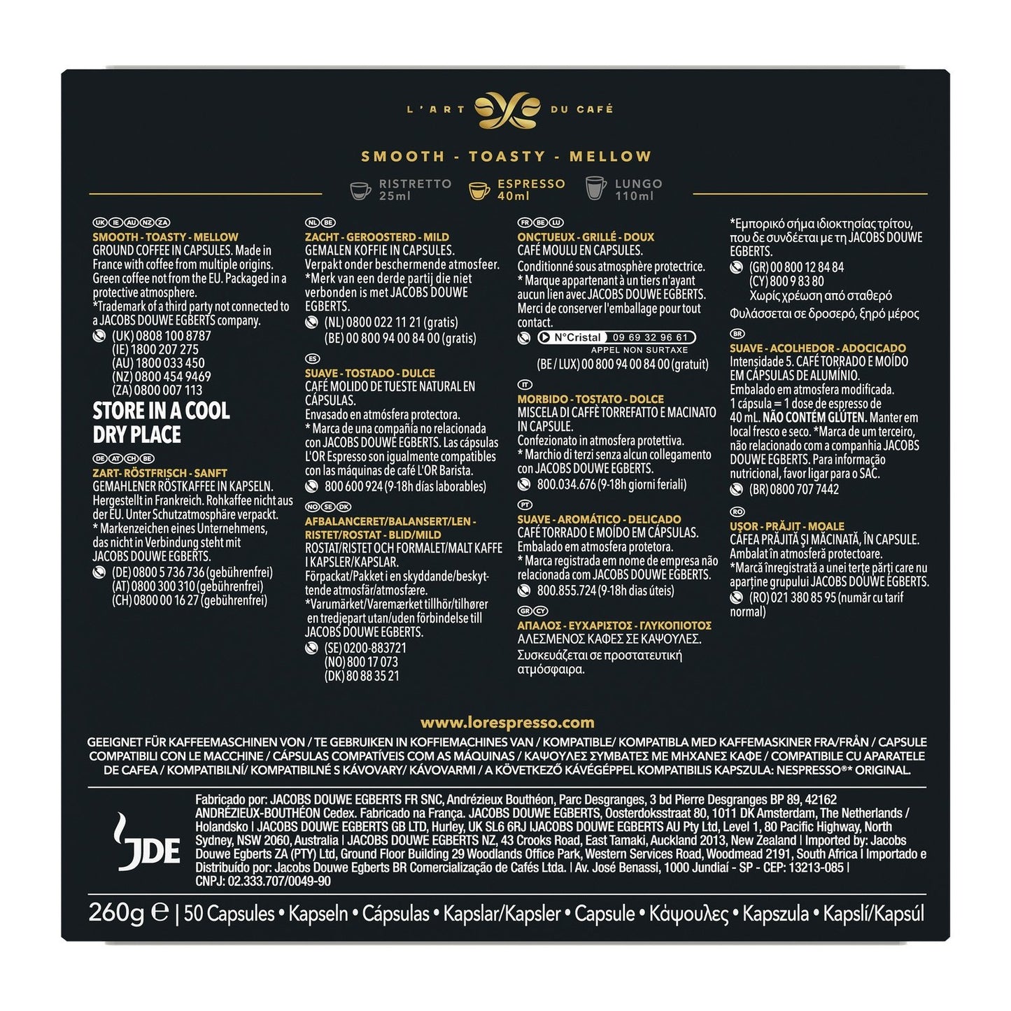 Delizioso Intensity 5 Nespresso Compatible Capsules L'OR