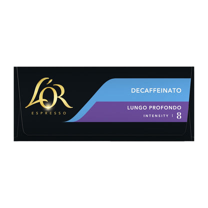 Café Capsules Lungo Profondo Decaffeinato Intensité 8 Compatibles Nespresso® L'OR 