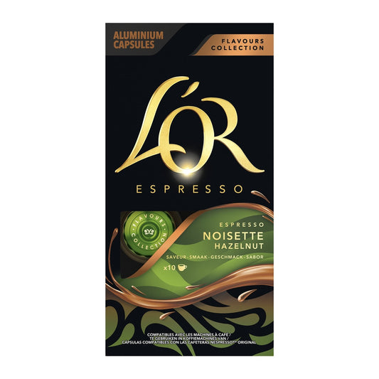 Café Capsules Noisette Compatible Nespresso L'OR la boite de 10 capsules