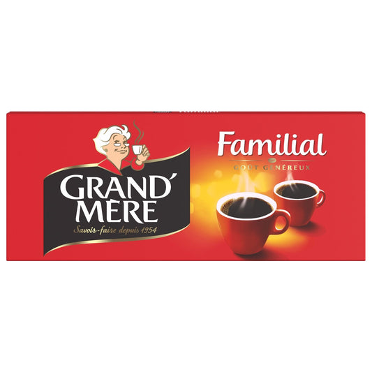Café Moulu Robusta Corsé Familial GRAND'MERE les 4 paquets de 250g