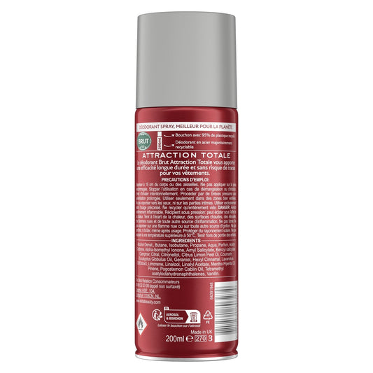 Total Attraction Antibacterial Men's Deodorant Spray BRUT
