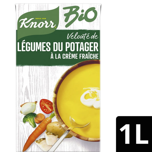 Soupe Velouté Légumes du Potager Crème Fraîche Bio KNORR la brique de 1L