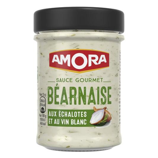 Sauce Gourmet Béarnaise Échalotes Vin Blanc AMORA Le pot de 184g