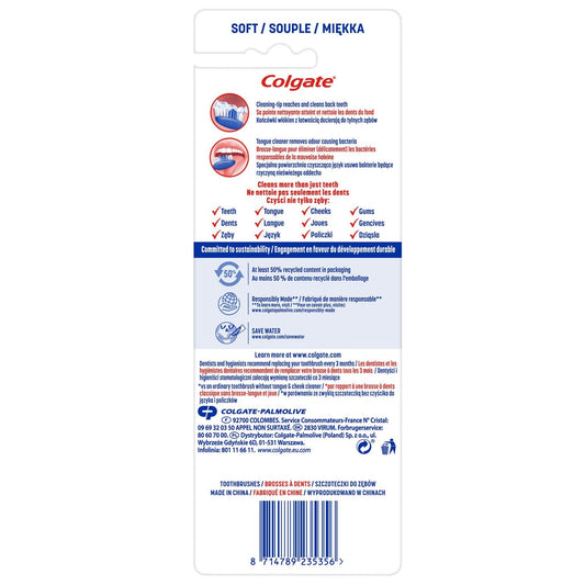 COLGATE Extra Clean 25% Recycled Soft Handle Toothbrush