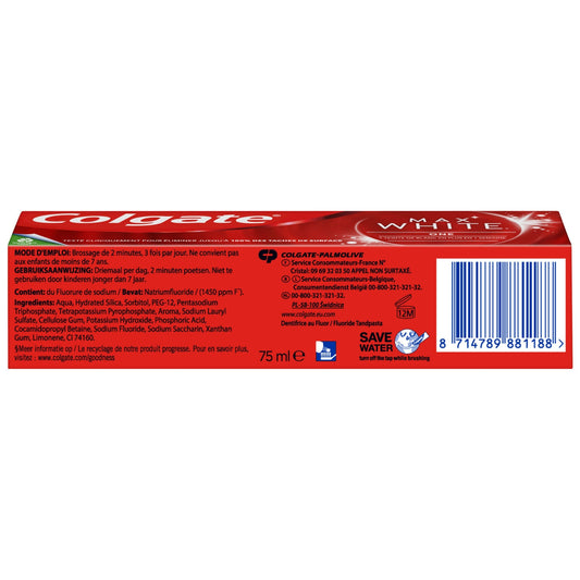 Dentifrice Max White One Blancheur Menthe COLGATE
