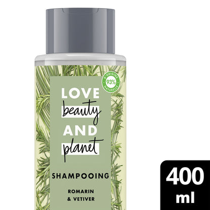 Shampoing pour Cheveux Légers et Purifiés au Romarin et Vetiver Love Beauty & PLANET