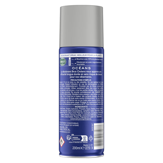 Déodorant Spray Homme Antibactérien Oceans BRUT