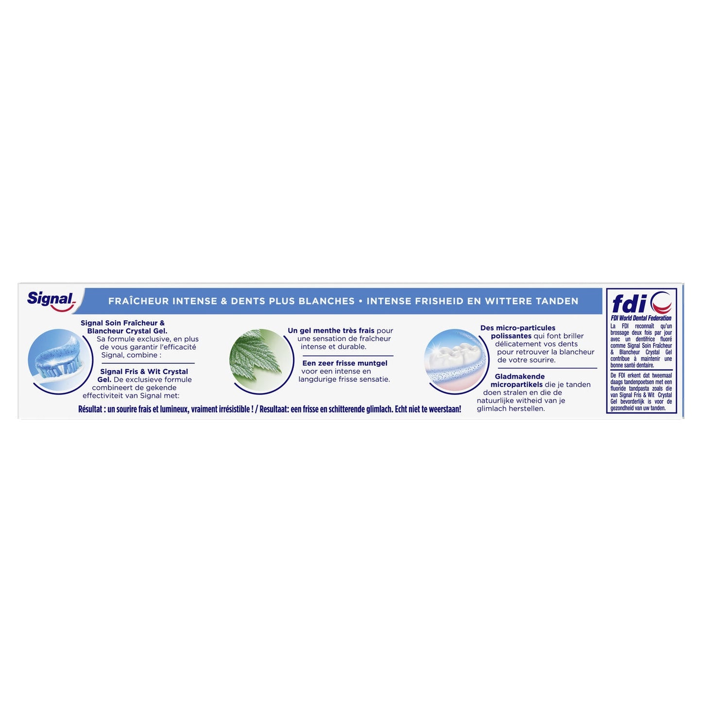 Dentifrice Soin Fraîcheur Blancheur Crystal Gel SIGNAL