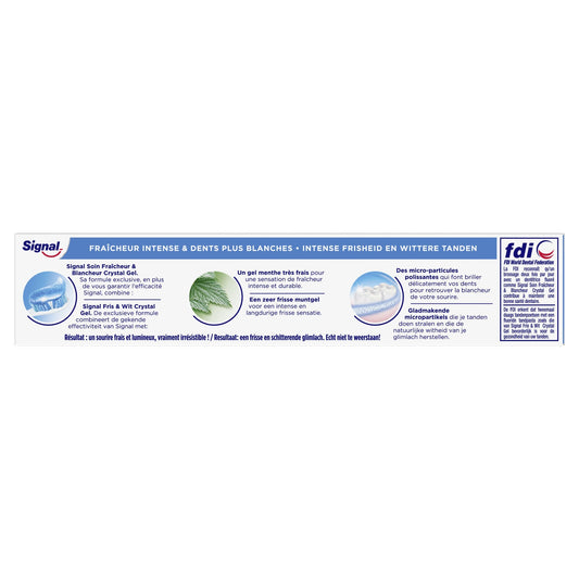 Dentifrice Soin Fraîcheur Blancheur Crystal Gel SIGNAL