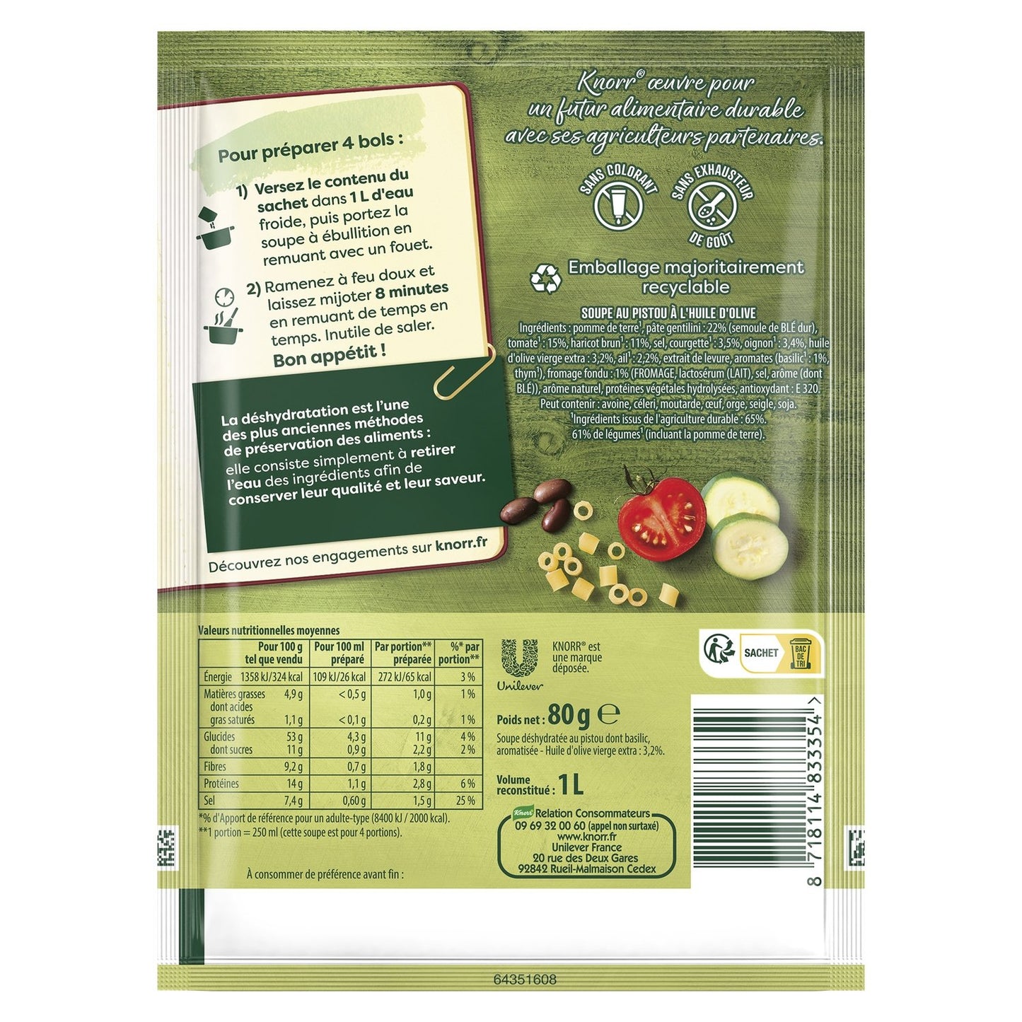 Soupe Déshydratée au Pistou et Huile d'Olive KNORR