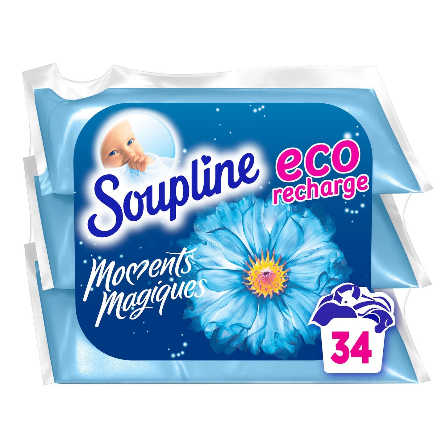 Adoucissant à Diluer Éco Recharges Moments Magiques Fraîcheur Éternelle SOUPLINE