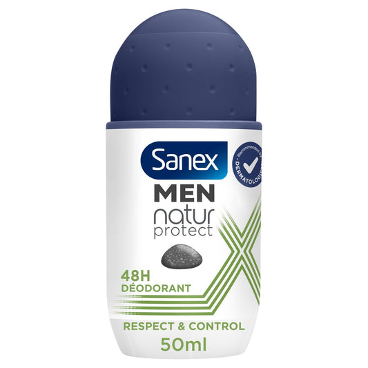 Déodorant Bille Homme Natur Protect 24h Respect et Control Pierre d'Alun SANEX MEN le roll-on