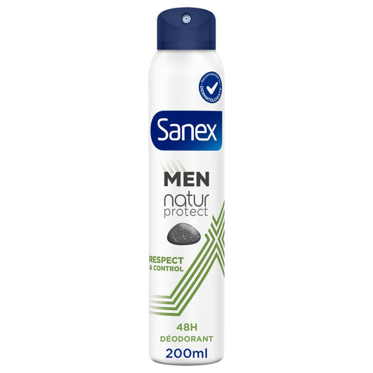 Déodorant Spray Homme Natur Protect Pierre d'Alun Respect et Control SANEX MEN le spray