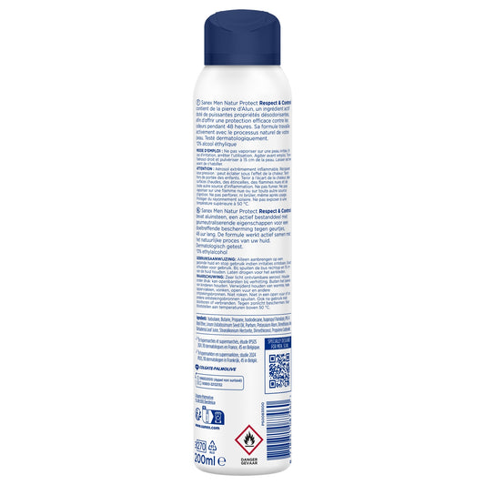 Déodorant Spray Homme Natur Protect Pierre d'Alun Respect et Control SANEX MEN