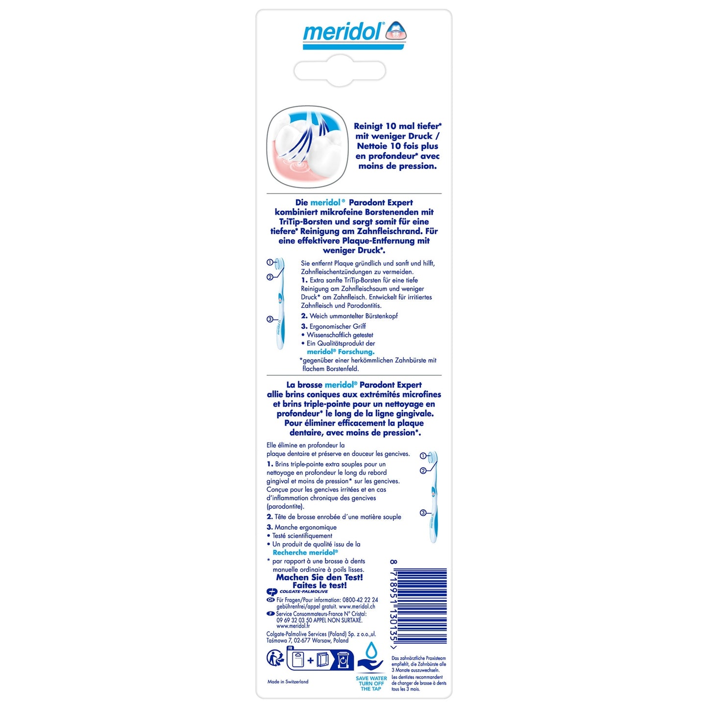 Brosse à Dents Extra Souple Gencives Sensibles MERIDOL