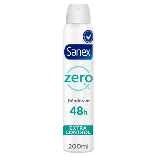 Déodorant spray Anti-odeurs Extra control 0% sans sels d'aluminium SANEX 