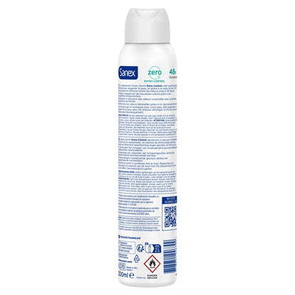 Déodorant spray Anti-odeurs Extra control 0% sans sels d'aluminium SANEX 
