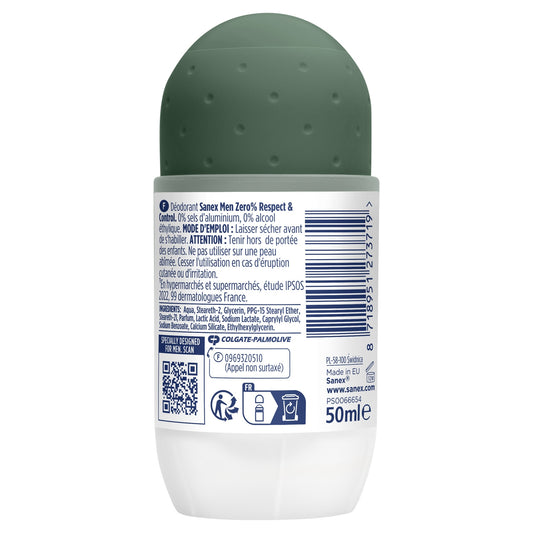 SANEX Men Zero 0% Respect and Control Roll-on Deodorant