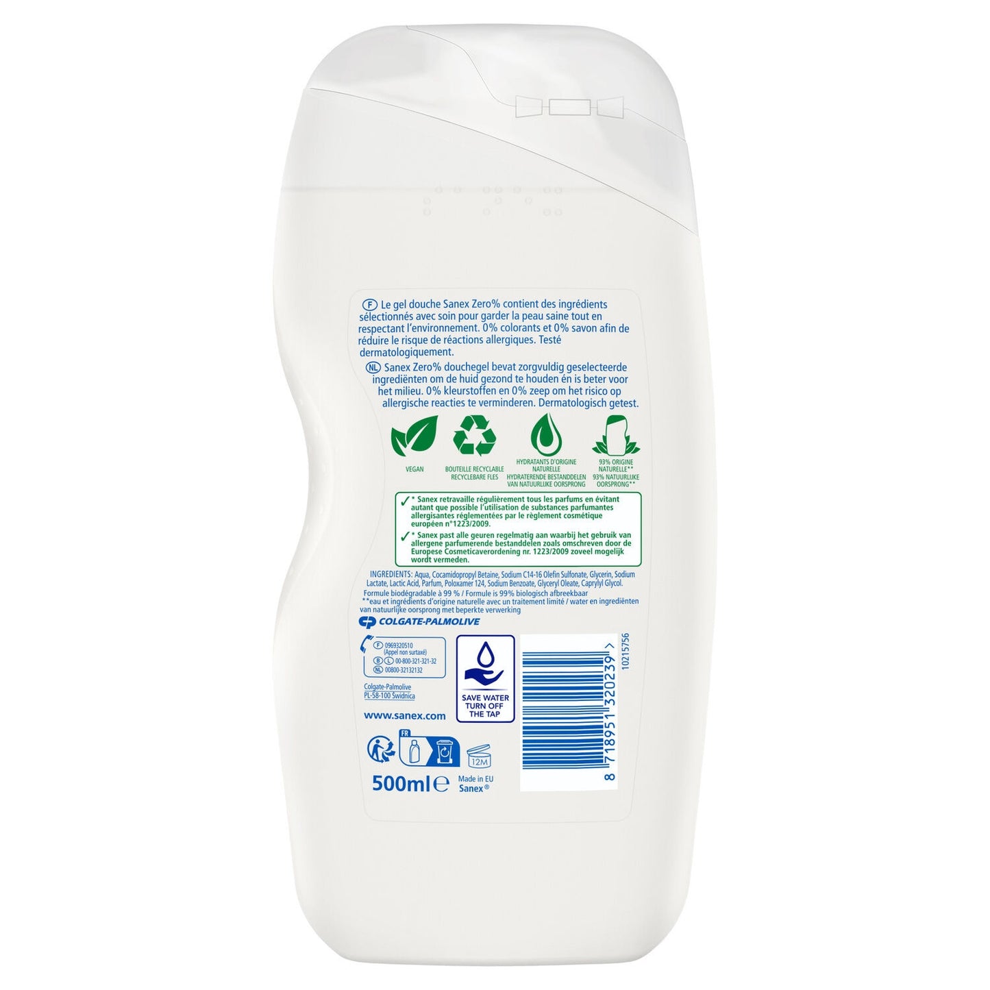 SANEX Zero 0% Shower Gel for Dry Skin