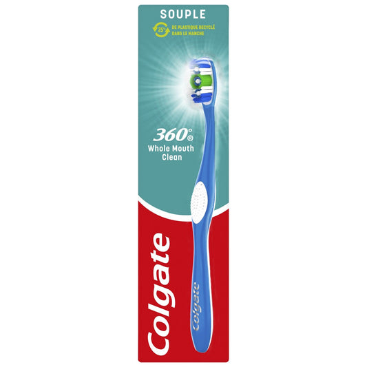 COLGATE 360° Whole Mouth Clean Soft Toothbrush with Smooth Bristles