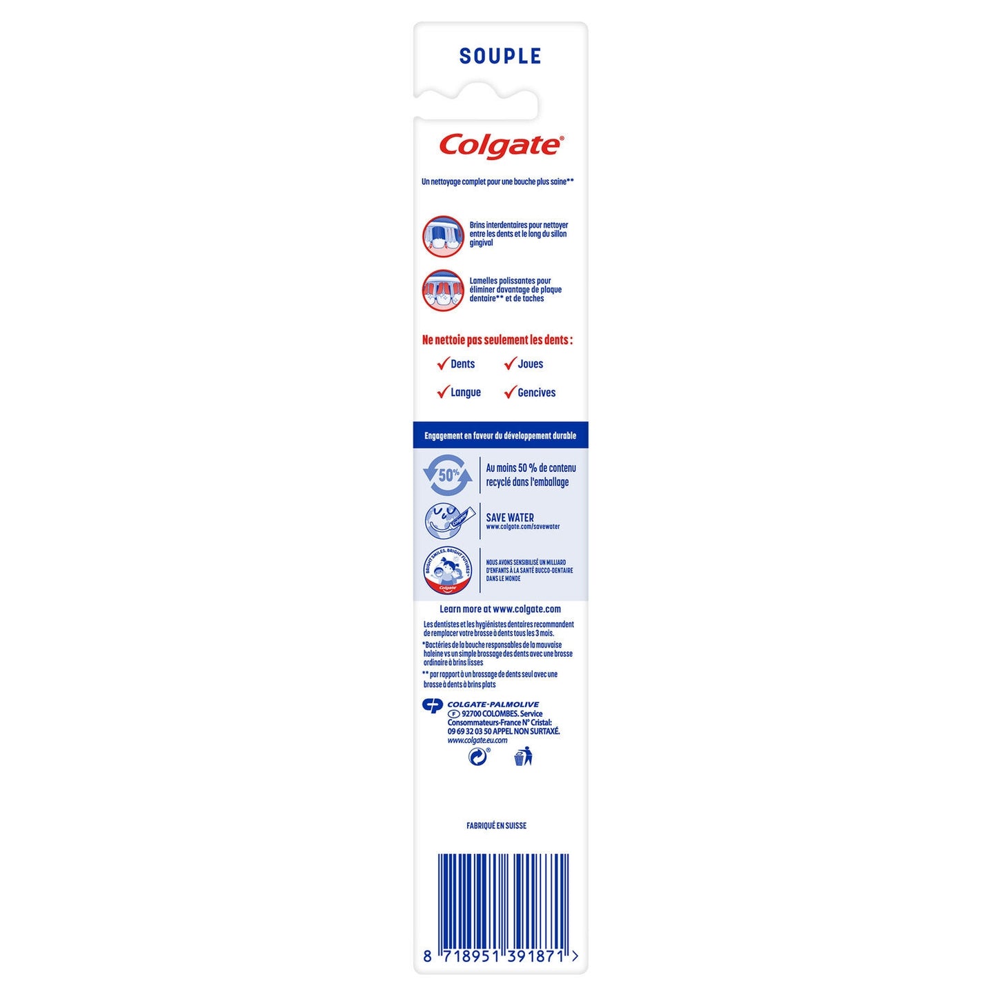 COLGATE 360° Whole Mouth Clean Soft Toothbrush with Smooth Bristles