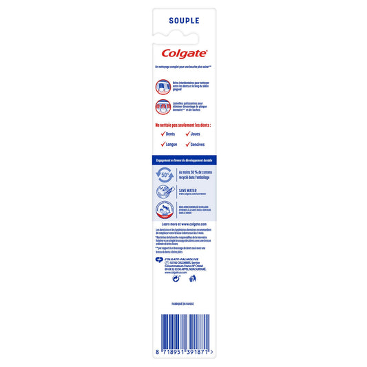 COLGATE 360° Whole Mouth Clean Soft Toothbrush with Smooth Bristles