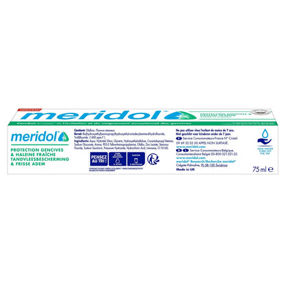 Dentifrice Haleine Sûre Protection Gencives et Anti-bactérien MERIDOL 