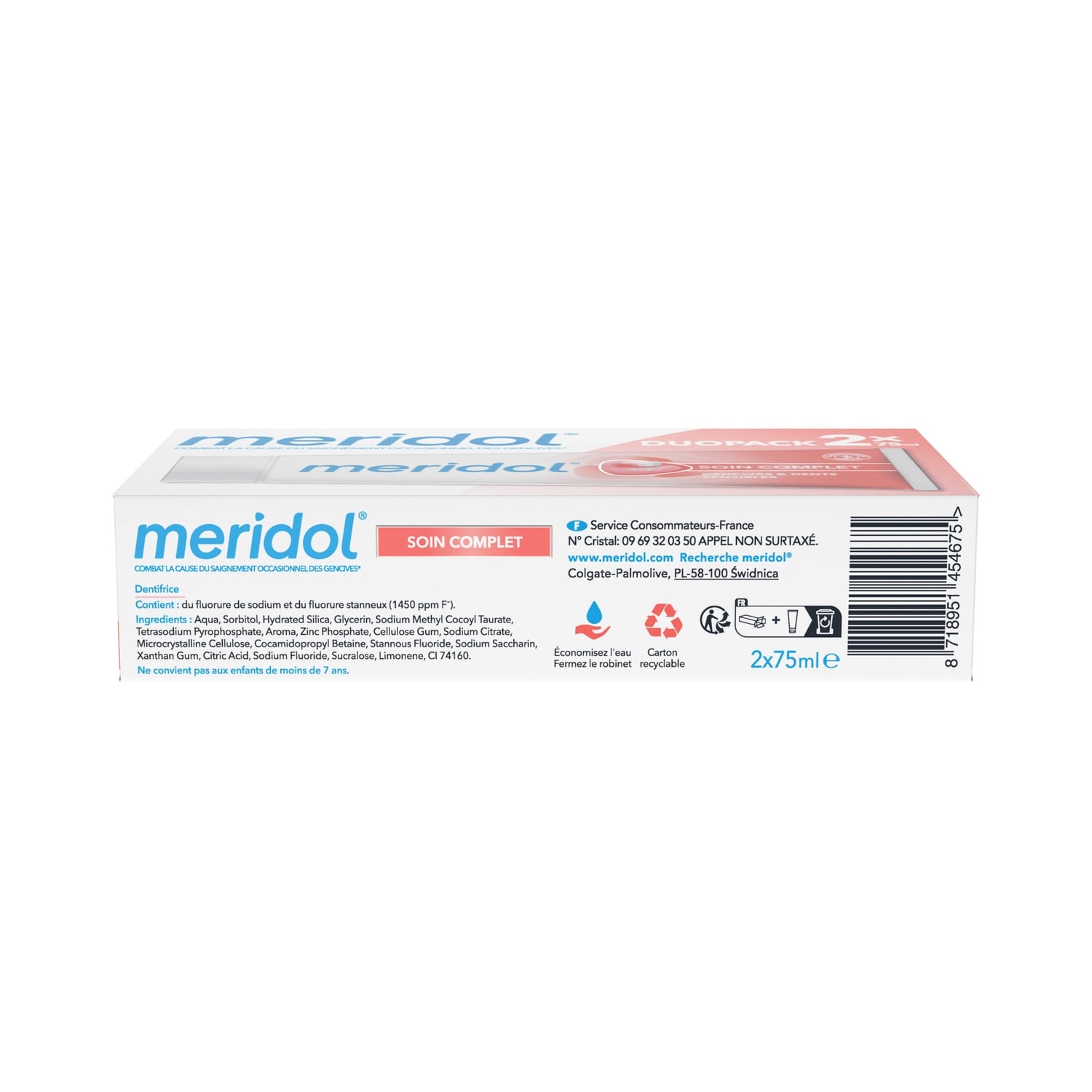 Dentifrice Soin Complet Sensibilité Protection Gencives Dents Sensibles Anti-plaque MERIDOL 