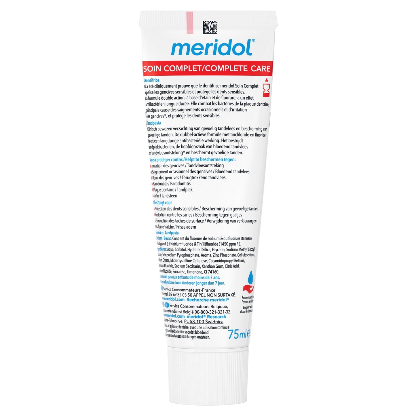 Dentifrice Soin Complet Gencives et Dents Sensibles Action Anti-plaque MERIDOL 
