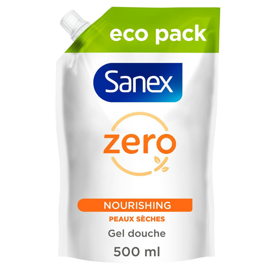 Gel Douche Nourrissant Hypoallergénique Peaux Sèches SANEX la recharge de 500mL