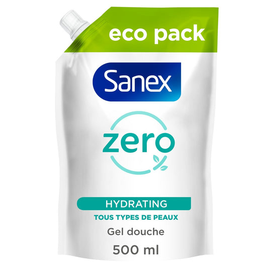 Gel Douche Hypoallergénique 0% Tout Type de Peau SANEX la recharge de 500mL