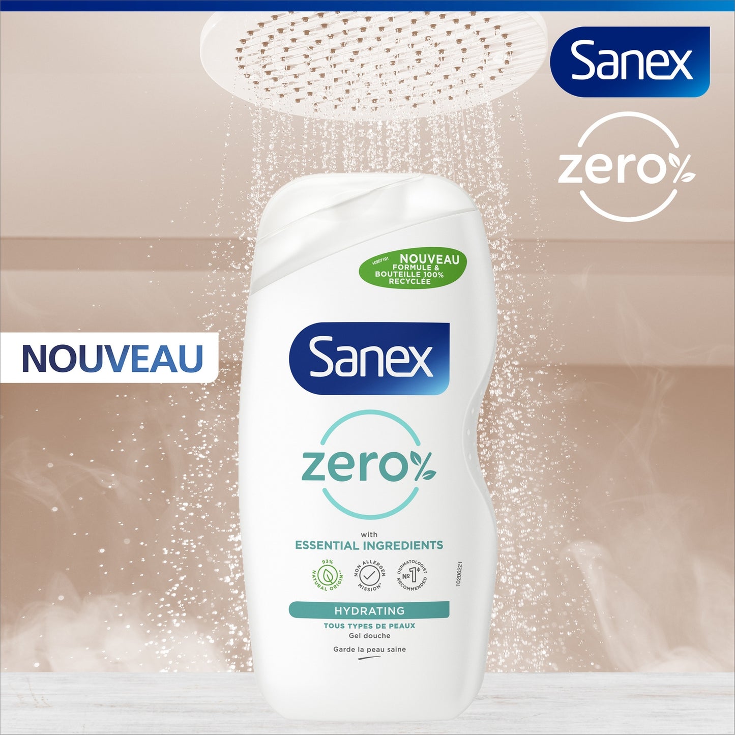 Gel Douche Eco Recharge Zéro% Essential Peaux Normales SANEX