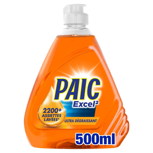 Liquide Vaisselle Excel² Ultra Dégraissant PAIC le flacon de 500mL