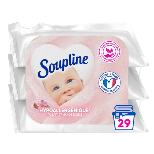 SOUPLINE Hypoallergenic 3d Concentrated Fabric Softener with Sweet Almond Milk