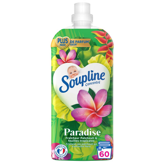 Adoucissant Concentré 3d Fraîcheur Parfumée Paradise Collection SOUPLINE le bidon de 1,28L