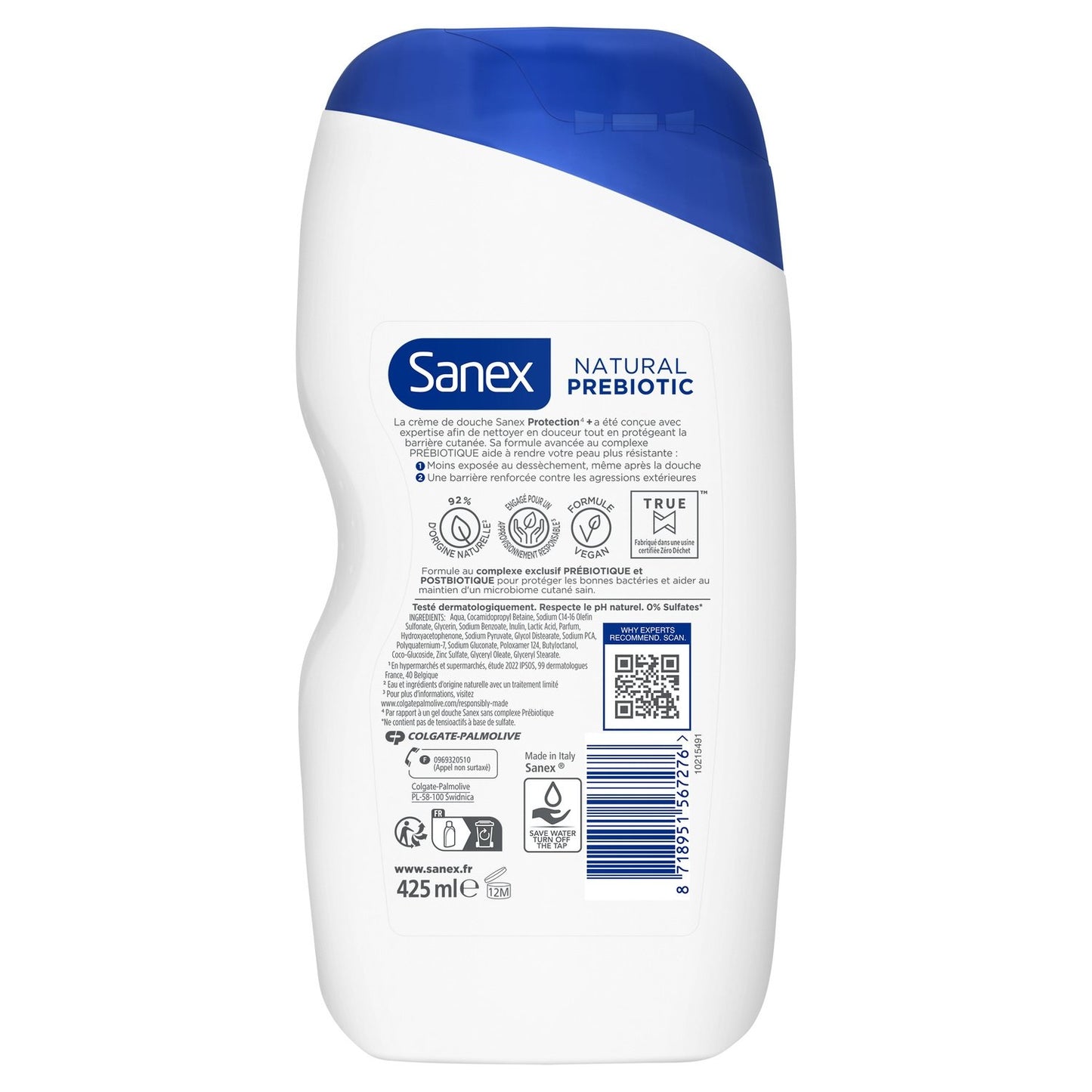 Crème Douche Natural Prebiotic SANEX
