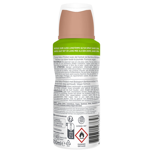 SANEX Organic Bamboo Compressed Deodorant Spray for Sensitive Skin