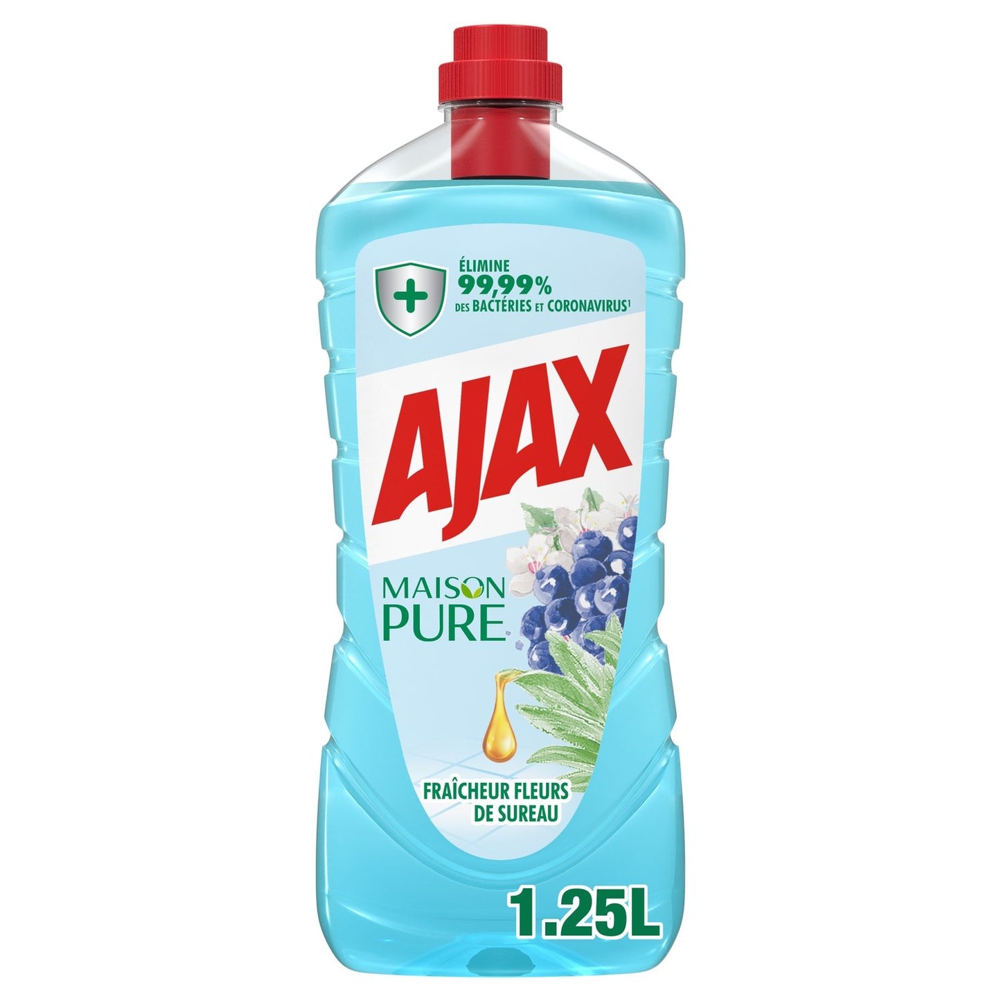 Nettoyant Ménager Multi-Surfaces Fraîcheur Fleurs de Sureau AJAX