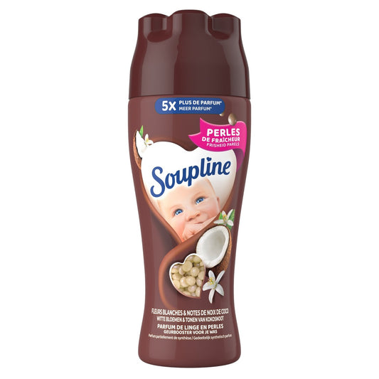 Parfum de Linge Perles Fleurs Blanches et Noix de Coco SOUPLINE Le flacon 230g