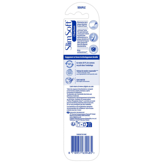 Brosse à Dents Souple Charbon, Poils Slim Soft COLGATE