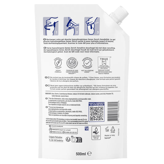 SANEX Hypoallergenic Sensitive Skin Shower Gel