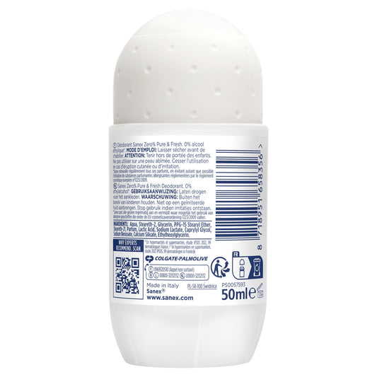 Déodorant bille 0% Pure fresh SANEX 