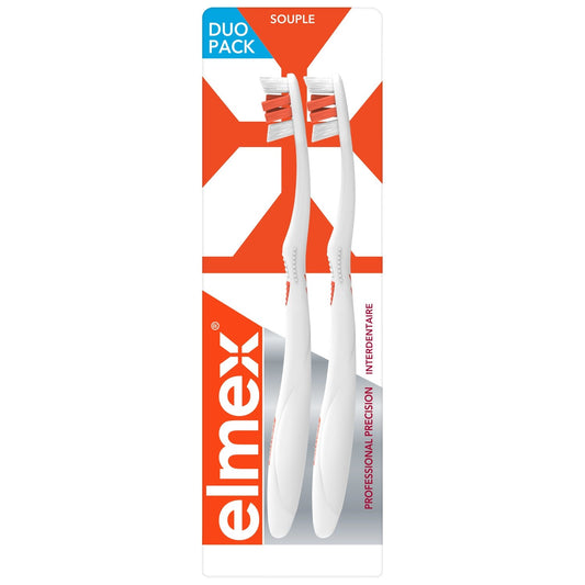 Brosse à Dents Souple Précision Interdentaire Anti-Caries Elmex ELMEX le lot de 2 brosses à dents