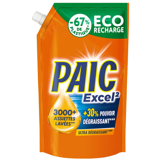Liquide Vaisselle Recharge Excel Ultra Dégraissant PAIC le recharge de 900mL