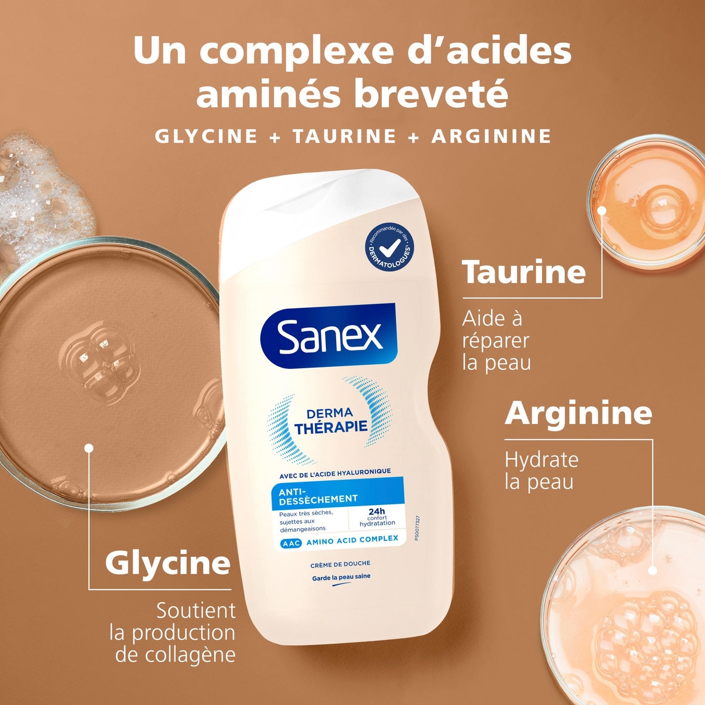 Crème Douche Derma Thérapie Anti-Dessèchement Peaux Très Sèches SANEX