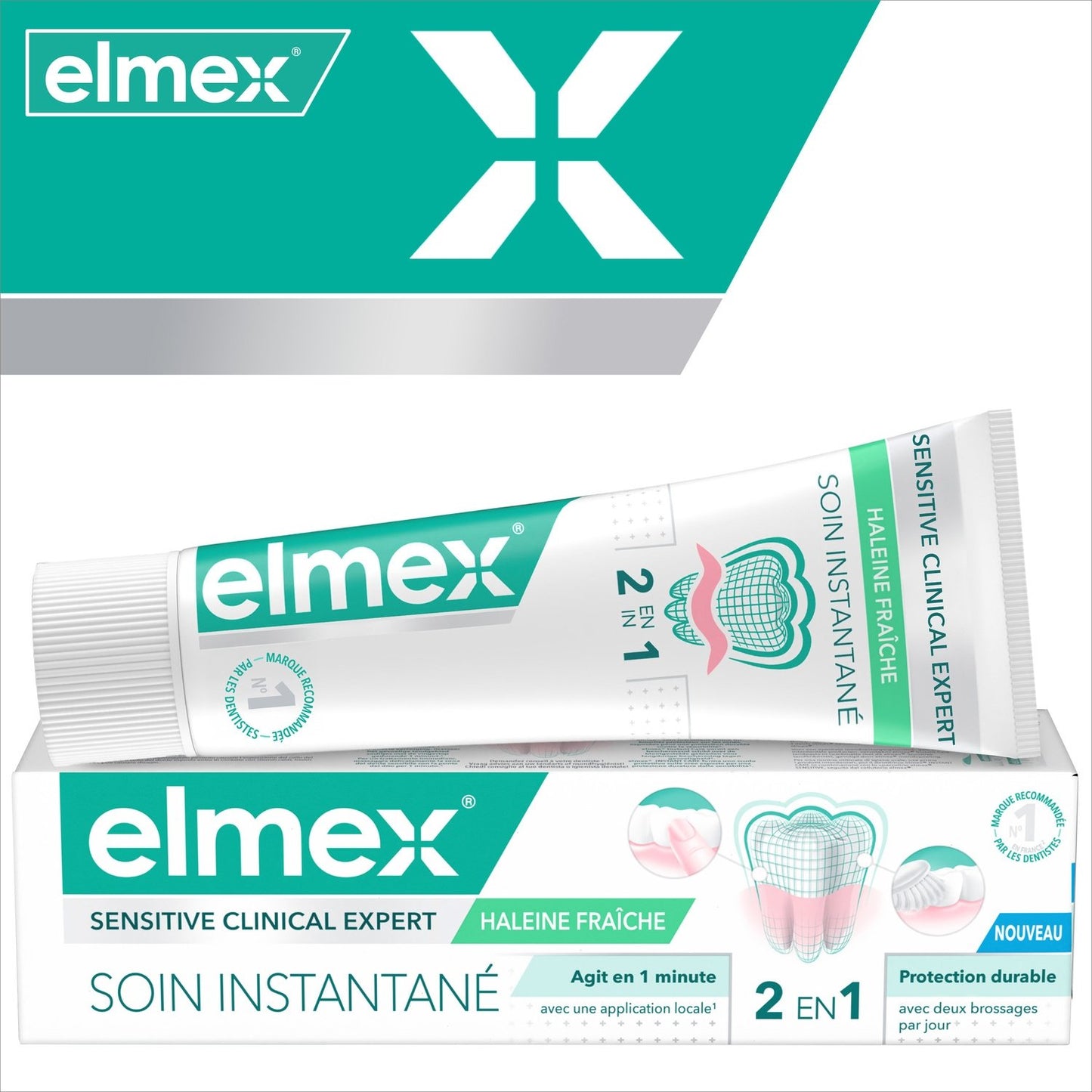 Dentifrice Sensitive Clinical Expert  Soin Instantané  Haleine Fraîche ELMEX