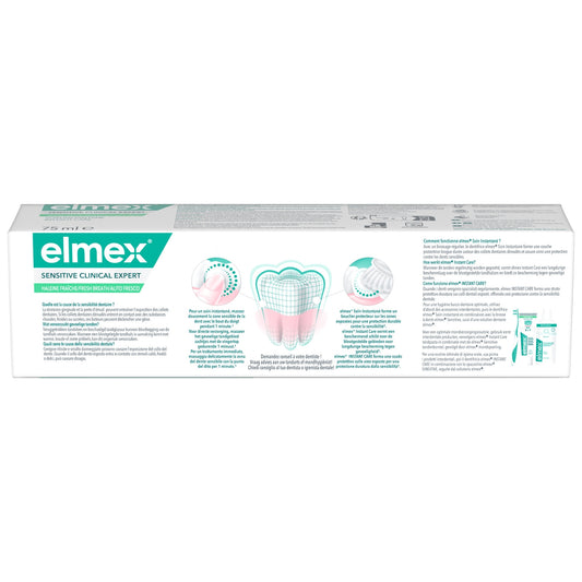 Dentifrice Sensitive Clinical Expert  Soin Instantané  Haleine Fraîche ELMEX