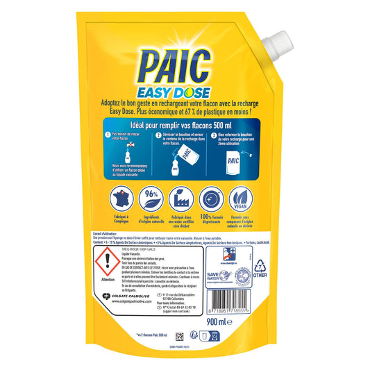 PAIC Easy Dose Lemon Citrus Dishwashing Liquid Refill
