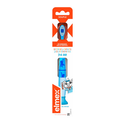 Brosse à Dents Souple Enfants 3-6 Ans Avec Ventouse ELMEX 