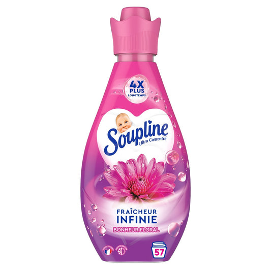 Adoucissant Concentré Ultra Fraîcheur Rosée SOUPLINE le bidon de 800mL